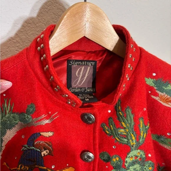 RARE Vintage 1990s Gordon & James Embroidered Women's Western Jacket - Picture 7 of 8